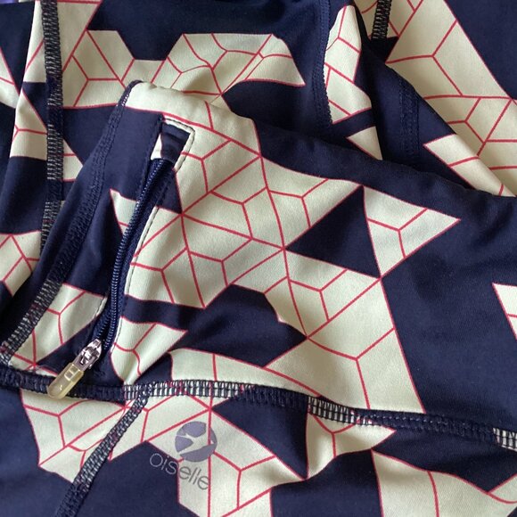 Oiselle Women's Capri Leggings Waistband Pocket Size 06 Geometric Activewear - Picture 6 of 9